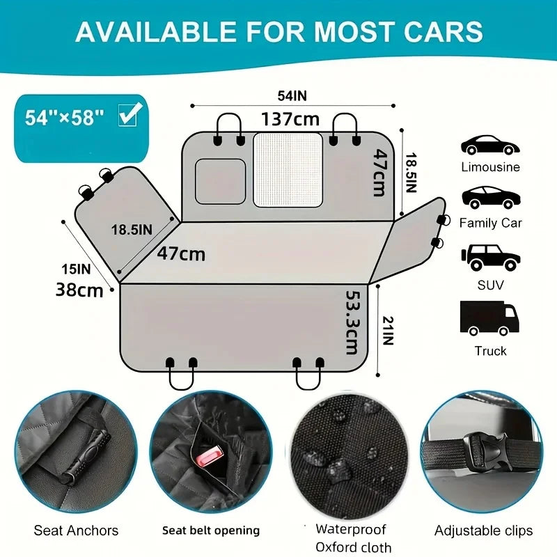 Premium Dog Car Hammock β Scratch-Proof & Waterproof